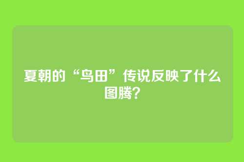 夏朝的“鸟田”传说反映了什么图腾？