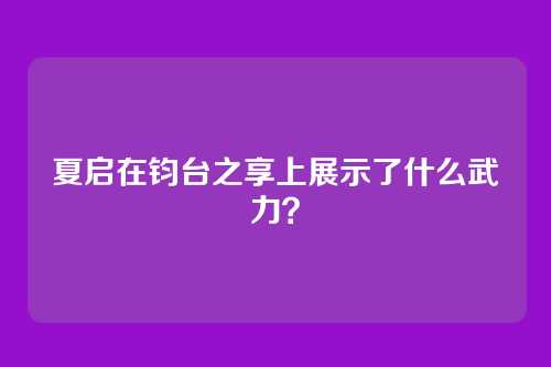 夏启在钧台之享上展示了什么武力？