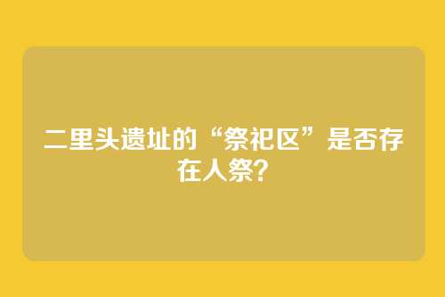 二里头遗址的“祭祀区”是否存在人祭？