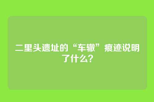 二里头遗址的“车辙”痕迹说明了什么？