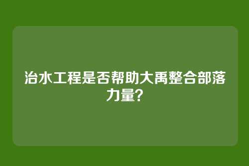 治水工程是否帮助大禹整合部落力量?