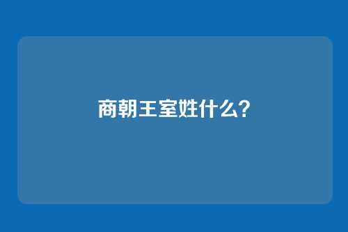 商朝王室姓什么？