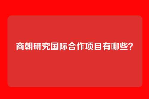 商朝研究国际合作项目有哪些？