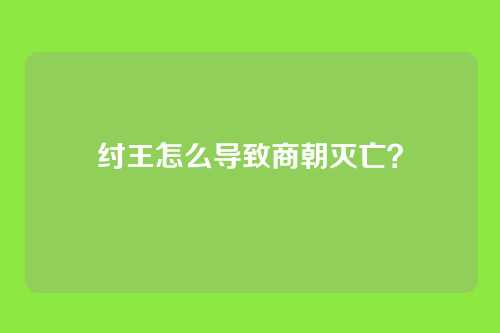 纣王怎么导致商朝灭亡？