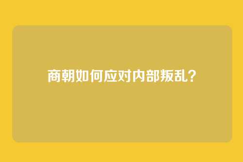 商朝如何应对内部叛乱？
