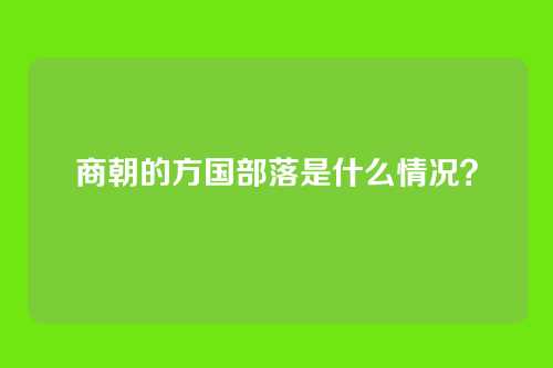 商朝的方国部落是什么情况？