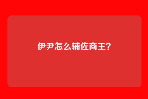 伊尹怎么辅佐商王？