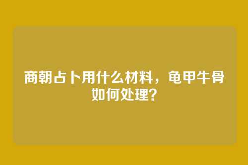 商朝占卜用什么材料，龟甲牛骨如何处理？