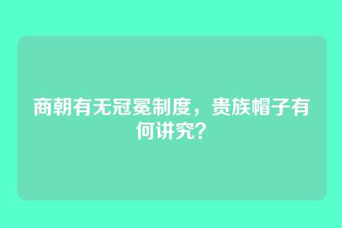 商朝有无冠冕制度,贵族帽子有何讲究?
