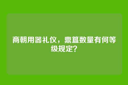 商朝用器礼仪，鼎簋数量有何等级规定？