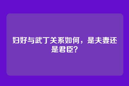 妇好与武丁关系如何,是夫妻还是君臣?