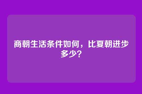 商朝生活条件如何,比夏朝进步多少?