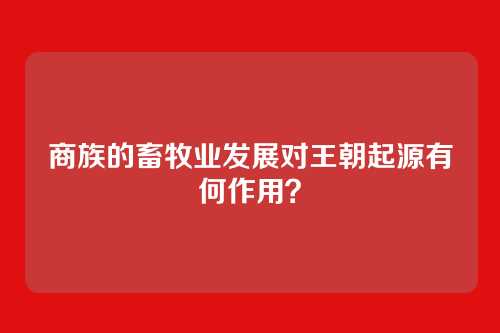 商族的畜牧业发展对王朝起源有何作用?