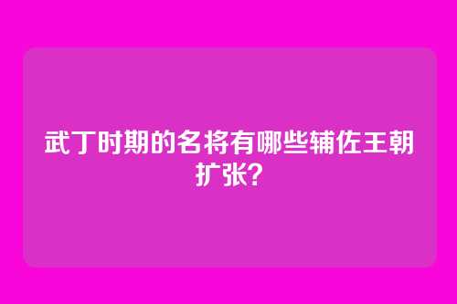 武丁时期的名将有哪些辅佐王朝扩张?