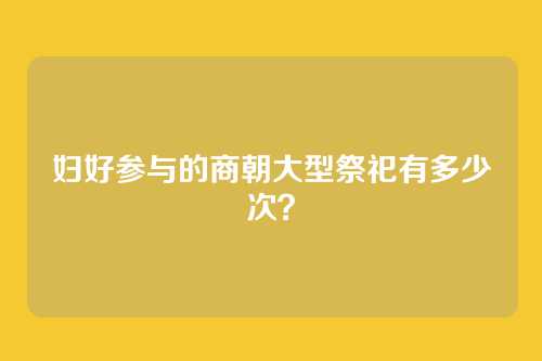妇好参与的商朝大型祭祀有多少次?