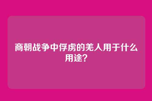 商朝战争中俘虏的羌人用于什么用途？