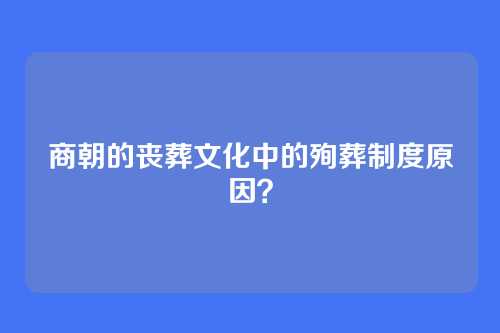 商朝的丧葬文化中的殉葬制度原因？