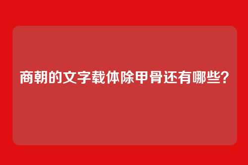 商朝的文字载体除甲骨还有哪些？