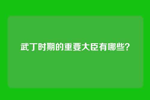 武丁时期的重要大臣有哪些？