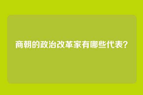 商朝的政治改革家有哪些代表？