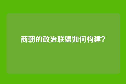 商朝的政治联盟如何构建？