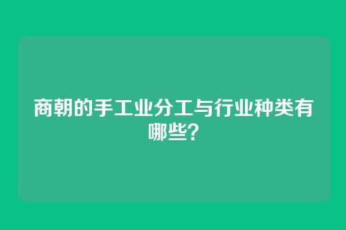 商朝的手工业分工与行业种类有哪些？