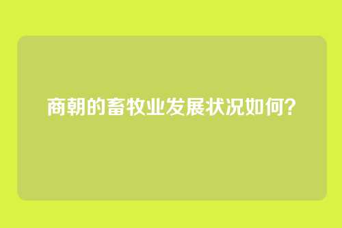 商朝的畜牧业发展状况如何？