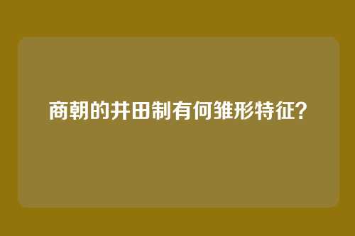 商朝的井田制有何雏形特征？