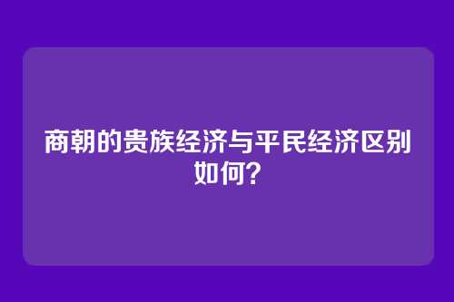 商朝的贵族经济与平民经济区别如何？