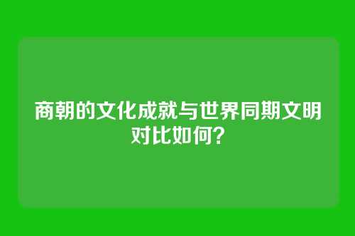 商朝的文化成就与世界同期文明对比如何？