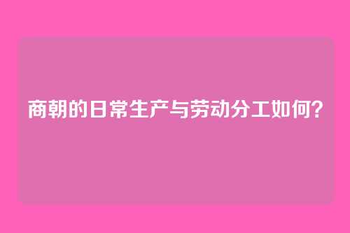 商朝的日常生产与劳动分工如何？
