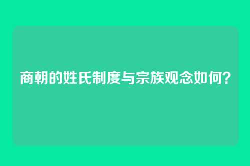 商朝的姓氏制度与宗族观念如何？