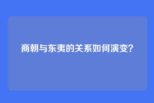 商朝与东夷的关系如何演变？