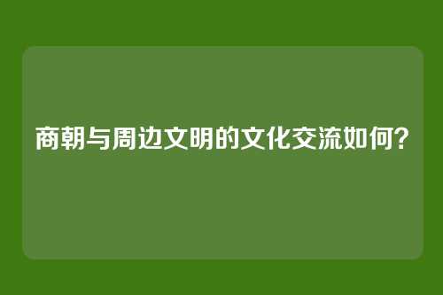 商朝与周边文明的文化交流如何?