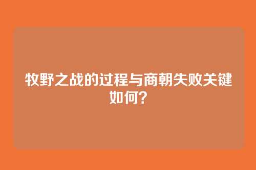 牧野之战的过程与商朝失败关键如何？