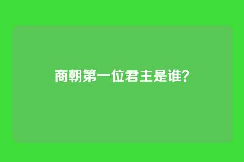 商朝第一位君主是谁?