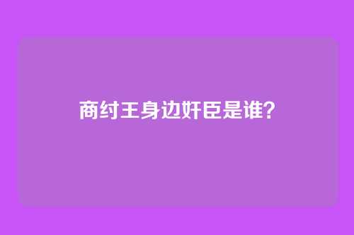商纣王身边奸臣是谁?
