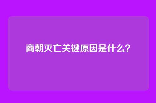 商朝灭亡关键原因是什么?