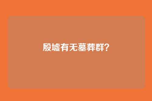 殷墟有无墓葬群？