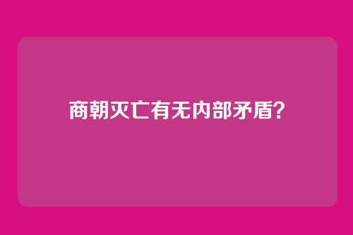 商朝灭亡有无内部矛盾？