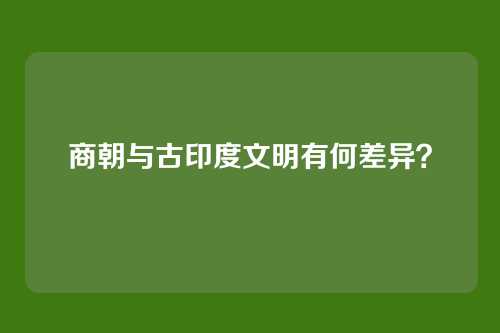 商朝与古印度文明有何差异？