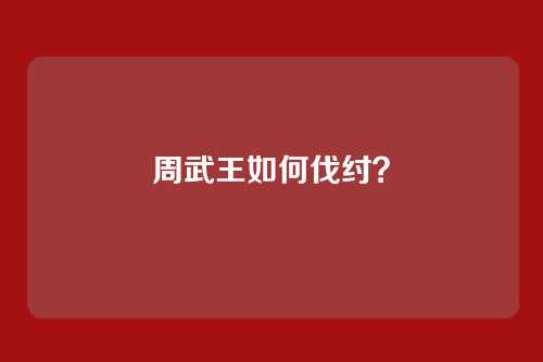周武王如何伐纣？