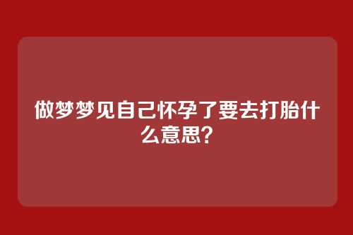 做梦梦见自己怀孕了要去打胎什么意思？