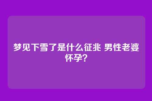 梦见下雪了是什么征兆 男性老婆怀孕？