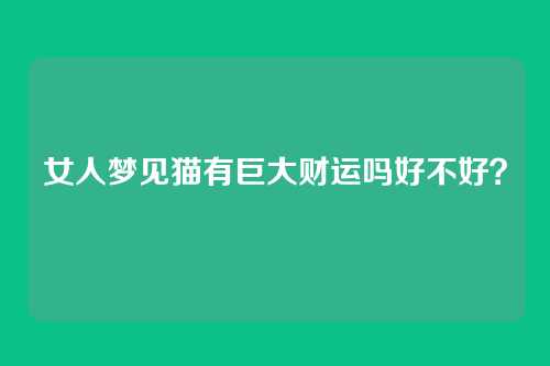 女人梦见猫有巨大财运吗好不好?