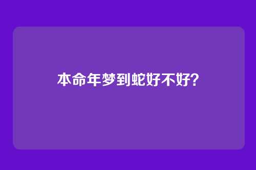本命年梦到蛇好不好?