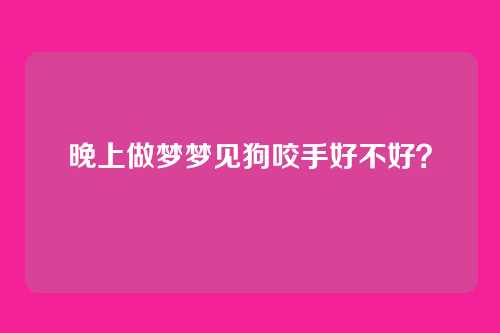 晚上做梦梦见狗咬手好不好?